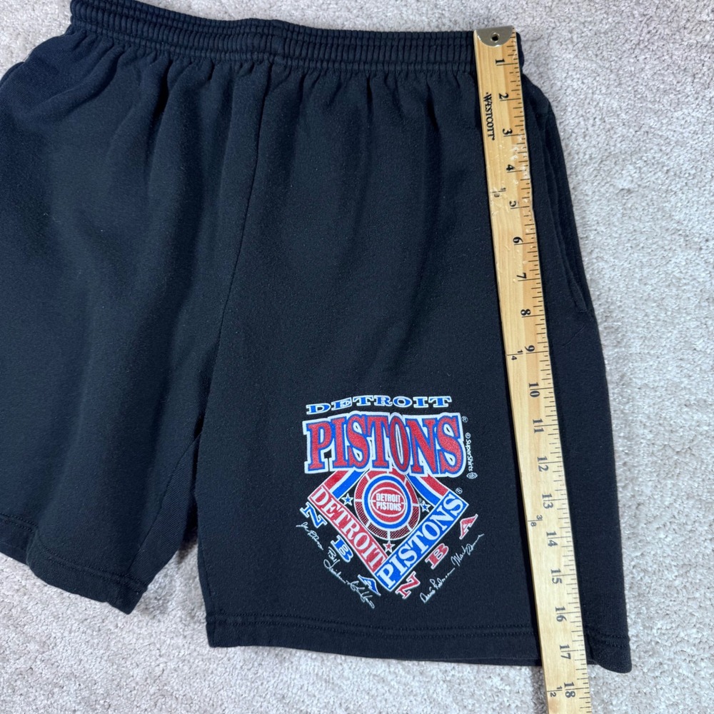 Vintage Jerzees Detroit Pistons Shorts‎ Mens XL Black Bad Boys NBA Made in USA - Picture 7 of 8